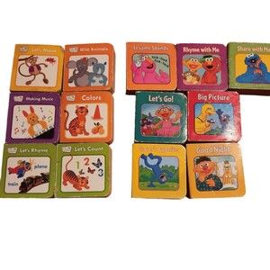 LOT OF Baby Einstein Block Books 6  & 7 Sesame Block Books Pre-owned